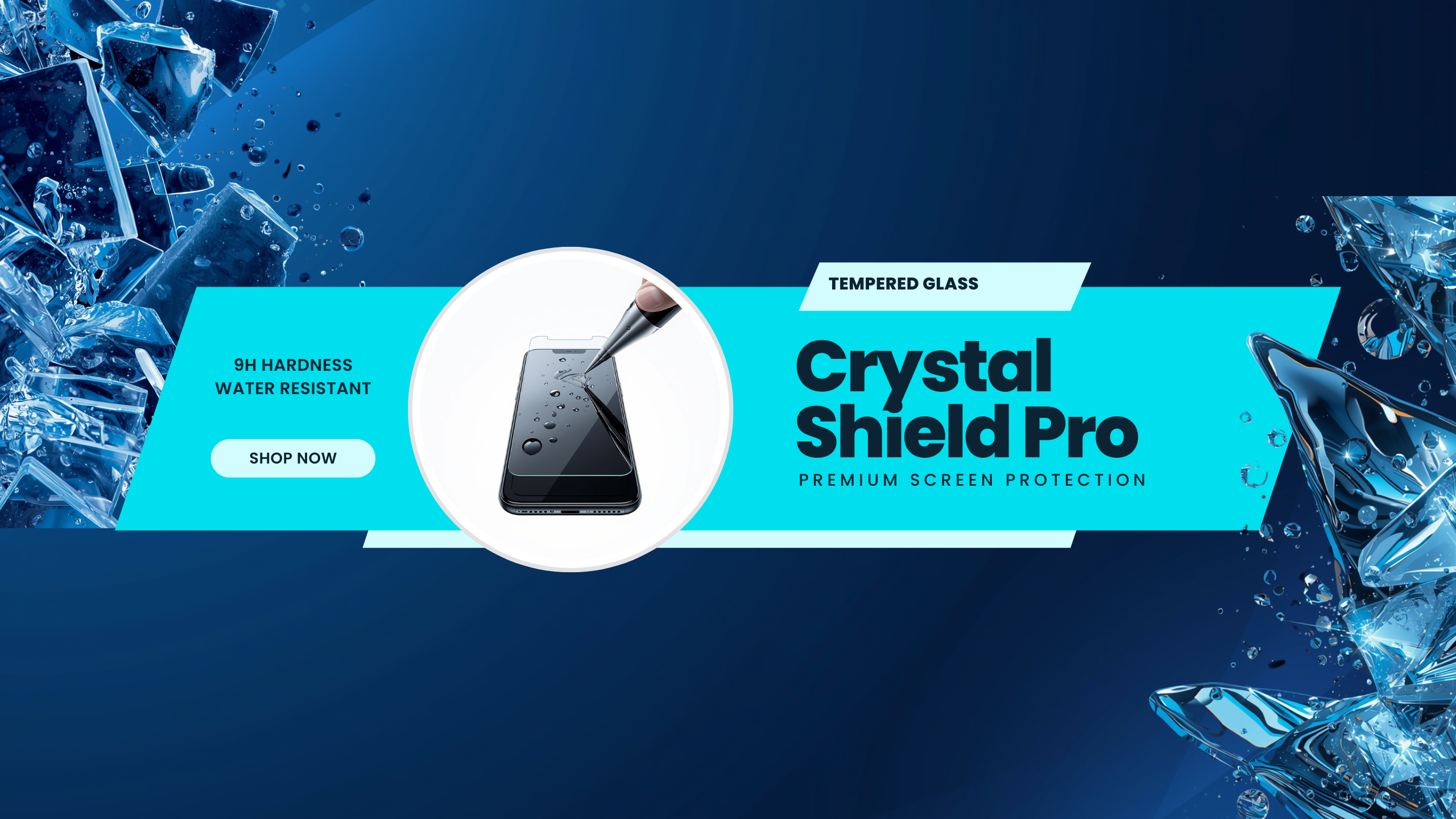 tempered glass screen shield banner